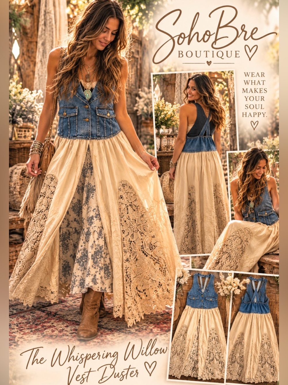 Jaded Gypsy Whispering Willow Vest Duster.